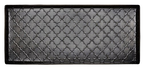 HF by LT Trellis Pattern Metal Boot Tray, 30 x 13 inches, Keeps Dirt, Muck, Grass, Snow, and Water from Boots, Antique Zinc Finish - color: Trellis Pattern, Antique Zinc Finish