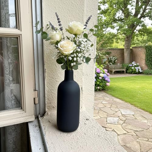 Ceramic Vase Set of 3 - Small Modern Minimalist Ceramic Bud Vases for Home Decor - Boho Aesthetic Flower Vases for Desk, Shelf & Table, Mantle, Bookshelf (Cute & Versatile) (Neutral Mix) - color: Neutral Mix