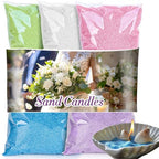 Sukh Candle Sand and Wicks - 430G(0.94lb) Sand Candles with Wicks Green, White, Pink, Blue, Purple Refillable Candle for Weddings, Parties - color: Mixed Colours 2