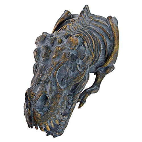 Design Toscano Bones of The Dinosaur T-Rex Skeleton Wall Sculpture, 16.5 Inches, Full Color - style: T-Rex Skeleton