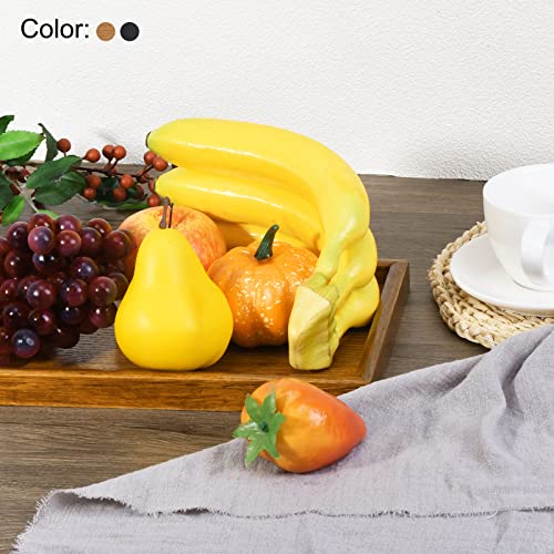 PATIKIL Wood Serving Tray 9 Inch, Square Decorative Platter for Home Decor Kitchen Table Candle Holder, Black - size: 9 Inch