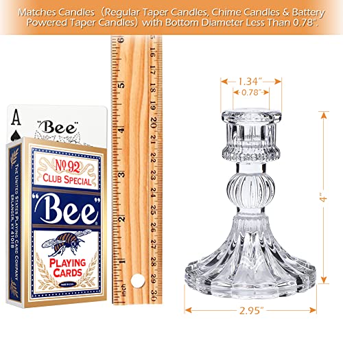 DARJEN Candlestick Holders Set, 4" H Taper Candle Holders Bulk, 12Pcs Glass Candle Holders for Wedding, Festival, Party & Windowsill Decor - color: Clear