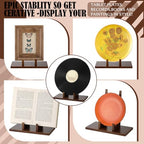 RattanView 1 Pcs Wood Plate Stand for Display 10.6 Inch Plate Holder Display Frame Picture Photo Card Tabletop Decorative Stand - size: 12 Inch