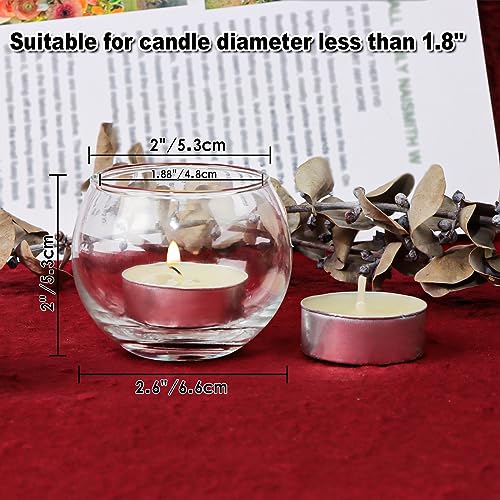 PINIWON 12pcs Clear Glass Tealight Candle Holder, Round Votive Candle Holders, Small Bowl Candle Holder Bulk for Wedding Table Centerpieces Home Decor - size: Small