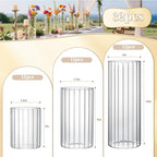 36 Pack Ribbed Glass Cylinder Vases 4,6,10 Inch Tall Clear Flower Vase Hurricane Floating Candle Holder for Table Centerpiece Wedding Home Decor - size: 36 Pack Ribbed(4,6,10 Inch)