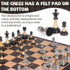 Luxury Large Metal & Acrylic Chess Set with Wooden Chess Board (17”) – Weighted Chess Pieces with 3.5” King, Foldable Tournament Chess Set for Adults & Kids, Professional Chess Game Set