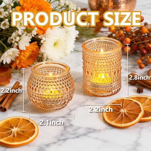 Rubtlamp 24pcs Gold Votive Candle Holder, Two Size Tea Light Candle Holders, Glass Candle Holder for Table Centerpiece, Wedding, Baby Shower, Birthday and Home Decorations - color: Gold
