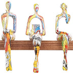 SHENGTIAN Resin Reading Sculpture Graffiti Decor Sitting Thinker Statue Abstract Sculptures, Bookshelf Decor Accents Resin Gold Figurines for Home Office Living Room Shelf Desktop Decor (Graffiti-2)