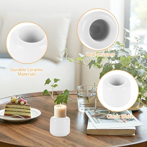 20Pcs 0.7 Inch Chime Candle Holder, Spell Candle Holders, White Ceramic Candles Holder for Casting Chimes, Rituals, Spells, Vigil, Wiccan Supplies, 1.3x1.26 Inch