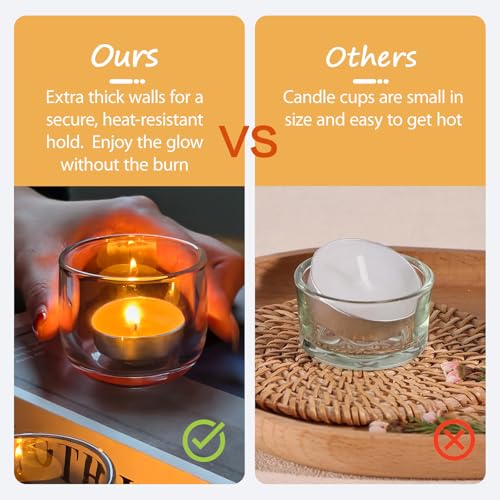 Gurfuy Clear Glass Votive Candle Holders 6 Set - Tealight Candle Holder for Festival Wedding Propose Parties Holiday Table Centerpiece Shelf Decoration Fall Home Decor - color: Clear