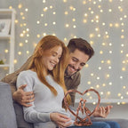 Anniversary Wedding Gift for Her Wife Husband Couple，Antique Bronze Metal Couple Figurine Heart Sculpture Love Statue,Romantic 1st to 60th Anniversary,Includes Gift Box and Gift Card,Valentines Gifts - color: Antique Copper