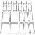 SMARTAKE 22-Piece Drawer Organizer with Non-Slip Silicone Pads, 4-Size Clear Desk Drawer Organizer Trays Storage Tray for Makeup, Jewelries, Utensils in Bedroom Dresser, Office and Kitchen, Clear - size: Large