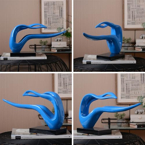 HAUCOZE Abstract Woman Figurine Modern Sculpture Home Art Decor Table Centerpiece Gift for Bedroom Living Room Polyresin 15.7 Inch