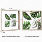 MUYE 12x12 Floating Frame Distressed Beige White Wood Pattern,Double Glass Square Picture Frame Set of 2 Display Any Size Photo up to 12x12,Wall Mount or Tabletop - color: Beige, size: 12x12