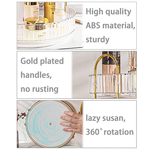 shuang qing Rotating Makeup Organizer for Vanity, Large Capacity Skincare Perfume Storage, Bathroom Counter Organizer, 360 Spinning Cosmetic Dresser Countertop Organizers (Clear, 3 Tier) - color: Clear, size: Regular-3 Tier