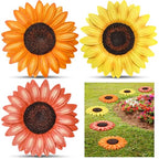 Cinnvoice 3 Pack Garden Stepping Stone Outdoor, Decorative Dimensional Resin Stepping Stones for Patio Pathway Landscaping Walkway Sculpture Yard Backyard Lawn(Sunflower,10 Inches) - size: 10 Inches, style: Sunflower