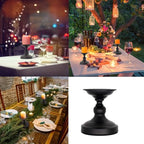 Metal Black Candle Holder for Pillar, Iron Candlestick Holder Stand for Home Coffee Decor Decorations, Table Centerpiece, Wedding Reception (2 Pack)