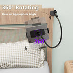 Tablet Stand Holder, Mount Holder Clip with Grip Flexible Long Arm Gooseneck Compatible with ipad iPhone/Nintendo Switch/Samsung Galaxy Tabs/Amazon Kindle Fire HD - Black - color: Black