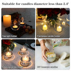 PINIWON Set of 12 Clear Glass Tealight Candle Holder, 2.6'' H x 3.1'' W, Round Votive Candle Holders Bulk, Small Bowl Candle Holder for Wedding Table Centerpiece Home Decor - size: Medium