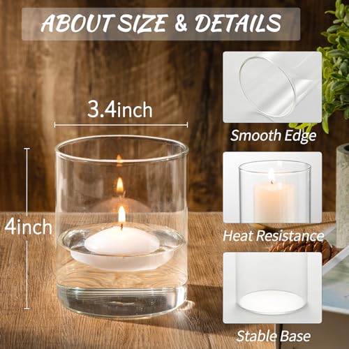 12pcs Glass Cylinder Vases for Centerpieces - 4 Inch Small Flower Vase for Wedding Decorations, Clear Glass Flower Vases Floating Candle Holder for Table Centerpiece Wedding Home Décor - size: 12 Pack 4 Inch