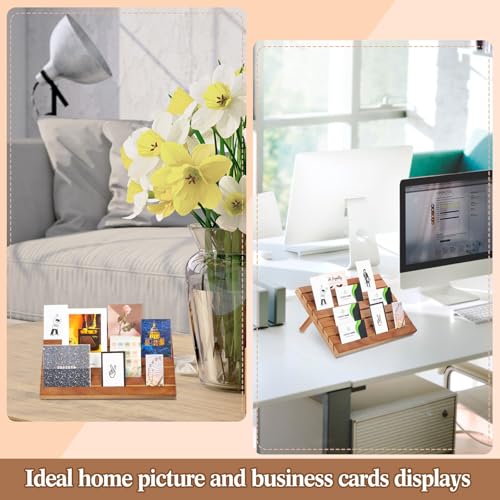 Blulu 31 Pack Wooden Earring Display Stand 7 Slots jewelry Display Holder with Earring Card for Selling Vendors Retail Show - color: Light Brown