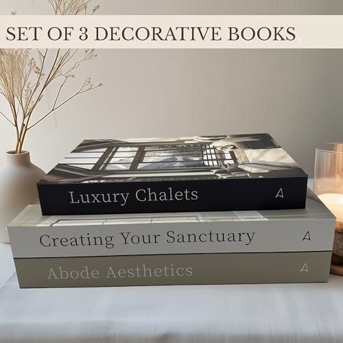 Array & Arrow Fake Decorative Books for Home Decor - Set of 3 Hardcover Faux Books for Storage, Modern, Stylish, and Minimalist Coffee Table Decor, Keepsake, Hidden Storage with Magnetic Closure