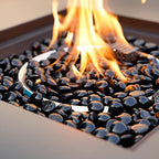 Mr. Fireglass 10 Pound Fire Glass Beads, 1/2" Reflective Round Fire Glass Drops for Fireplace Fire Pit & Lanscaping, High Luster Onyx Black (Pack of 2) - color: Onyx Black, size: 1/2 inch, 10 Pounds (Pack of 2)