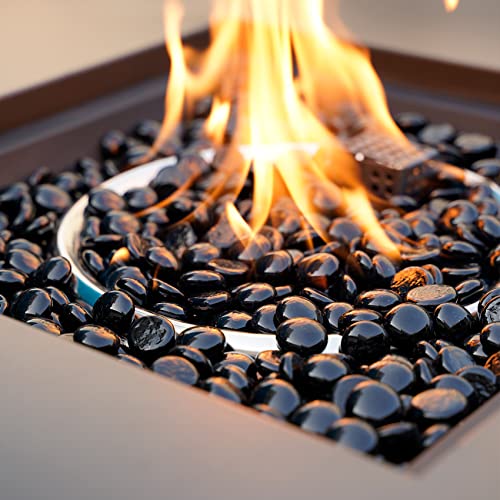 Mr. Fireglass 10 Pound Fire Glass Beads, 1/2" Reflective Round Fire Glass Drops for Fireplace Fire Pit & Lanscaping, High Luster Onyx Black (Pack of 2) - color: Onyx Black, size: 1/2 inch, 10 Pounds (Pack of 2)