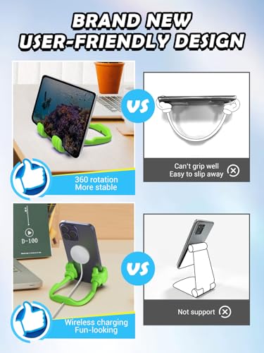 Easter Basket Stuffers Essentials for Teens Girls Boys Kids Cell Phone Stand: Upgrade Adjustable Thumbs Up Lazy Phone Holder for Desk Fun Birthday Eatser Gifts for Boys Girls Adults Grandma Husband - color: Avocado Green