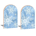 Beautiful Snowflakes Winter Pattern Book Ends Decorative Wood Bookends for Shelves Kids Room Desk Home Office Book Stoppers for Magazines,Books, DVDs, 1 Pair/2 Pieces(5x3.1 in)