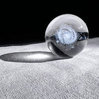 H&D HYALINE & DORA 2.36Inch/60MM Engraved 3D Galaxy Ball Paperweight Crystal Display Globe Full Sphere Glass Paperweight Fengshui with Metal Stand - color: 60mm Galaxy