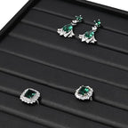 Ring Display Tray Black Jewelry Organizer Tray PU Leather Ring Earrings Display Organizer Tray - style: Ring Tray