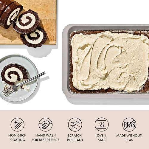 OXO Good Grips Non-Stick Pro Ceramic Coated Metal Bakeware Jelly Roll Pan – Biscuit - color: Biscuit, size: Jelly Roll Pan
