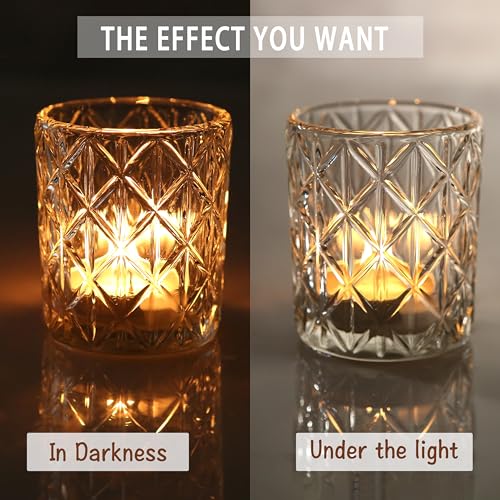 24pcs Clear Votive Candle Holders 2x2.5inch - Glass Candle Holder in Bulk for Table Wedding Centerpieces, Tea Lights Candle Holder for Wedding Party Holiday Decor (Clear,24) - color: Clear