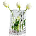 Aoderun Glass Vase Crystal Vase Heavy Duty Large Flower Vase for Dining Table Kitchen Office Home Shelf Wedding Living Room Centerpieces(Clear) - color: Clear