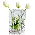 Aoderun Glass Vase Crystal Vase Heavy Duty Large Flower Vase for Dining Table Kitchen Office Home Shelf Wedding Living Room Centerpieces(Clear) - color: Clear
