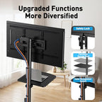 PERLESMITH Rolling TV Stand for 23-63 Inch Flat/Curved Screen TVs up to 88 lbs, Mobile TV Stand on Wheels, Portable TV Stand with Tilt & Height Adjustable,Outdoor TV Stand Max VESA 400x400mm PSTVMC10 - size: 23-63 Inch