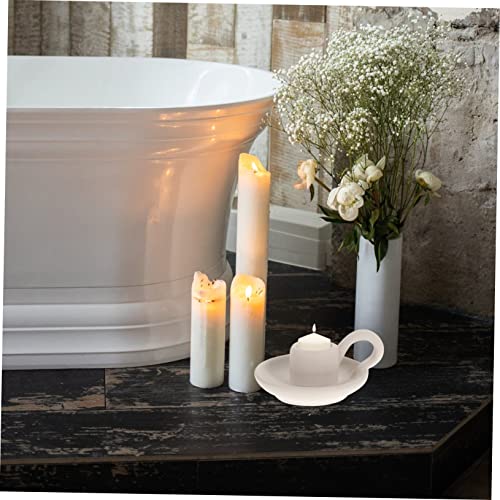 GARVALON 2pcs Stylish Decorative Candleholder Minimalist Ceramic Candle Stands for Home Decor Weddings and Events Elegant for Table Centerpieces