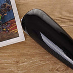 VanEnjoy 9.4" Black High Creative Oblique Opening Design Desktop Ceramic Vase Home Office Decoration Vases - color: Black