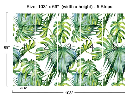 Cliouar-Wall Mural Wallpaper for Bedroom Living Room 3D Mural Monstera Tropical Plant Green Plant Banana Leaf Palm Leaf 103" x 69" (Not Self-Adhesive) - color: Murals-13, size: 103" x 69"