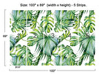 Cliouar-Wall Mural Wallpaper for Bedroom Living Room 3D Mural Monstera Tropical Plant Green Plant Banana Leaf Palm Leaf 103" x 69" (Not Self-Adhesive) - color: Murals-13, size: 103" x 69"