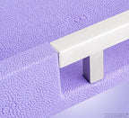 Modern Elegant 17.5"x12" Rectangle Purple Lavender Shagreen Faux Leather Decorative Tray Ottoman Coffee Table Perfume Living Room Kitchen Serving Tray with Silver Metal Handles by Home Redefined - color: Lavender/Silver