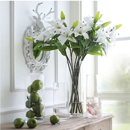 DARENYI Clear Glass Vase for Flowers, 12 inches Tall Cylinder Vase Decorative for Centerpiece, Living Room, Floating Candle, Office, Wedding or Gifts