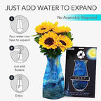 MODGY Collapsible and Expandable Plastic Flower Vase, Unbreakable, Foldable, Decorative Modern Centerpieces, Table Decorations, Van Gogh Starry Night, 1 Pack - style: 1 Pack