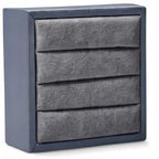Oirlv Premium Leather Ring Display Stand Small Ring Tray Showcase Jewelry Display Home Organizer(Grey) - color: Grey