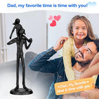 Kresecioo Dad Birthday Gifts from Daughter - Father Daughter Iron Sculpture Handcrafted Love Statue Decoration for Fathers Day Christmas Birthday Gift for Dad Stepdad Son Husband