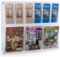 Displays2go 2-Tiered Acrylic Literature Wall Rack, Adjustable, Fits Brochures and Magazines - Clear (2RP6CLR) - color: Clear, size: 6 Pockets