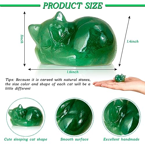 Barydat 6 Pieces Crystal Figurines Cat Statues Cute Cat Mother's Day Decor Gemstone Decor Small Carved Sculpture for Women Gifts for Kitty Lover Office Home Animal Stone Decoration
