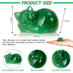 Barydat 6 Pieces Crystal Figurines Cat Statues Cute Cat Mother's Day Decor Gemstone Decor Small Carved Sculpture for Women Gifts for Kitty Lover Office Home Animal Stone Decoration