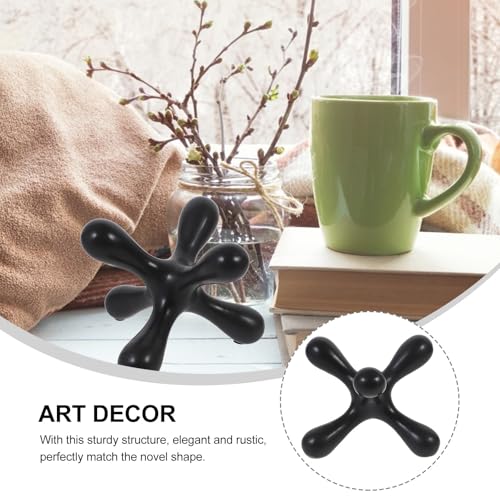 Uonlytech Abstract Sculpture Art Decor, Wear-Resistant Minimalist Black Geometric Home Decor Accent for Living Room and Office Decorative Craft